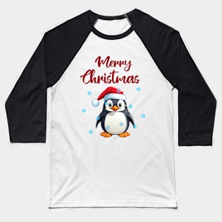 "Merry Christmas" With Cute Penguin Baseball T-Shirt